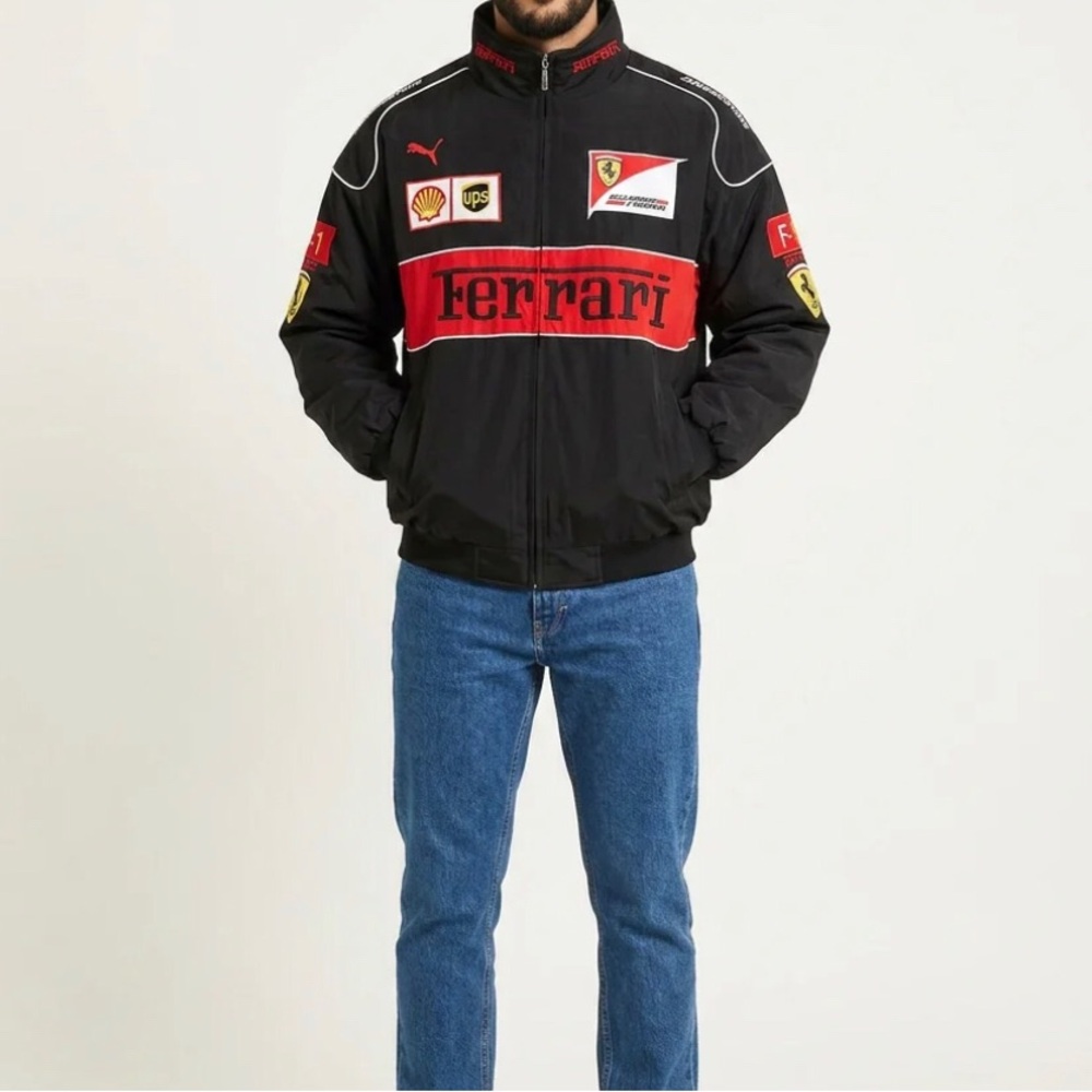 Ferrari Racing Jacket - Black Vintage F1 ( Unisex)